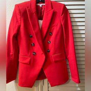 NWT Veronica Beard Lonny Dickey jacket in poppy red, size 0.
